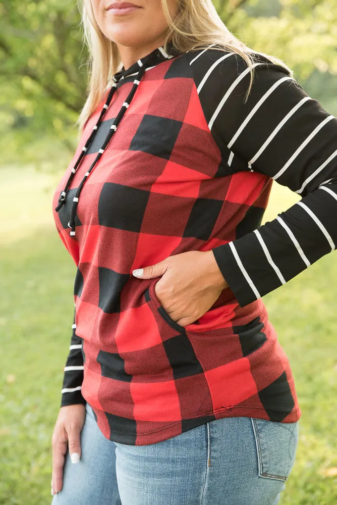 Fabulous in Red Plaid Hoodie