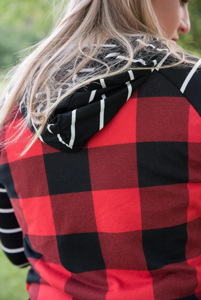 Fabulous in Red Plaid Hoodie