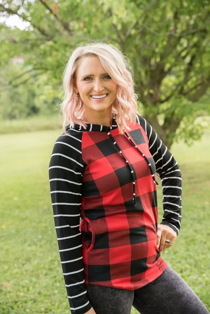 Fabulous in Red Plaid Hoodie