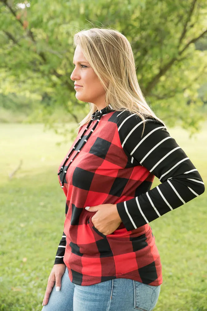 Fabulous in Red Plaid Hoodie