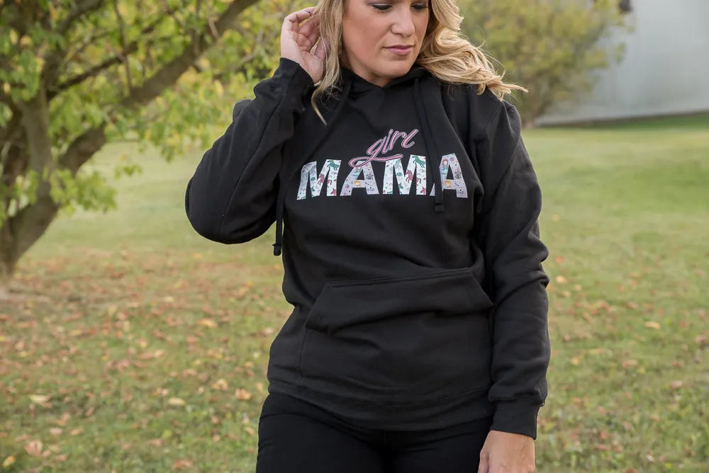 Girl Mama Graphic Hoodie in Black