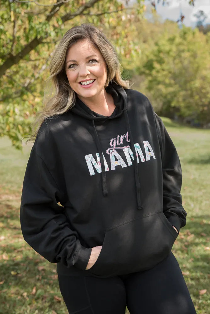 Girl Mama Graphic Hoodie in Black