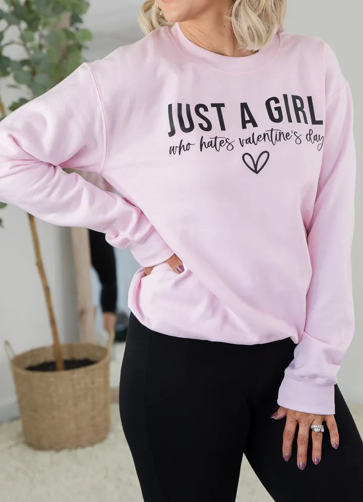 Girl Who Hates Valentines Crewneck