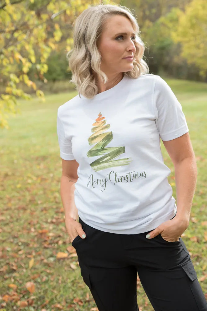 Merry Christmas Tree Graphic Tee