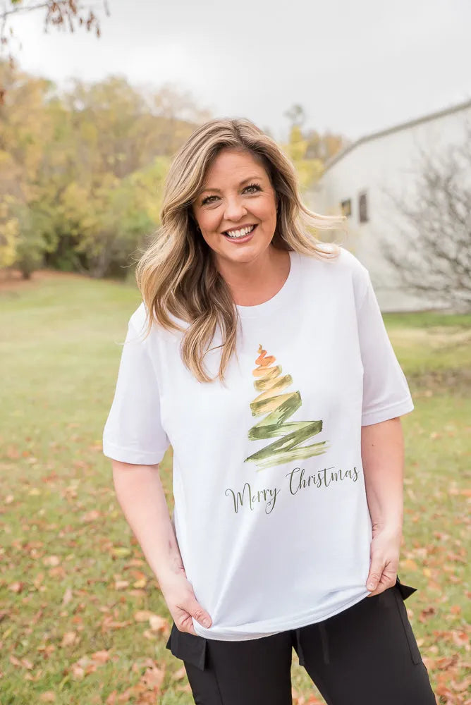 Merry Christmas Tree Graphic Tee