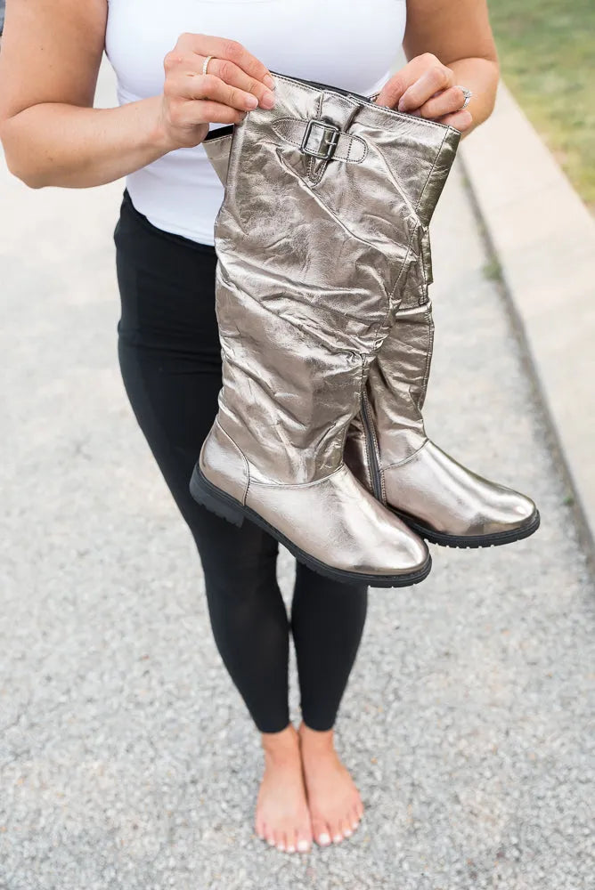 On the Edge Boots in Pewter