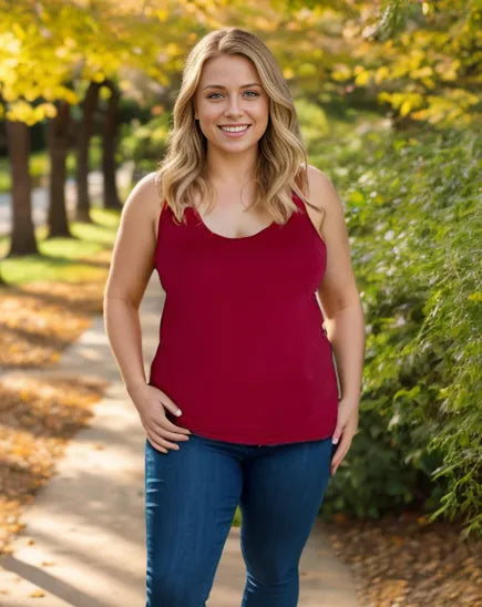 Strut Your Stuff Racerback Tank in Burgundy