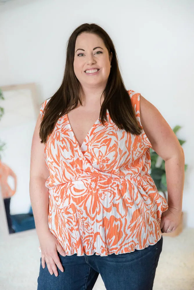 The Orange Swirl Sleeveless Top