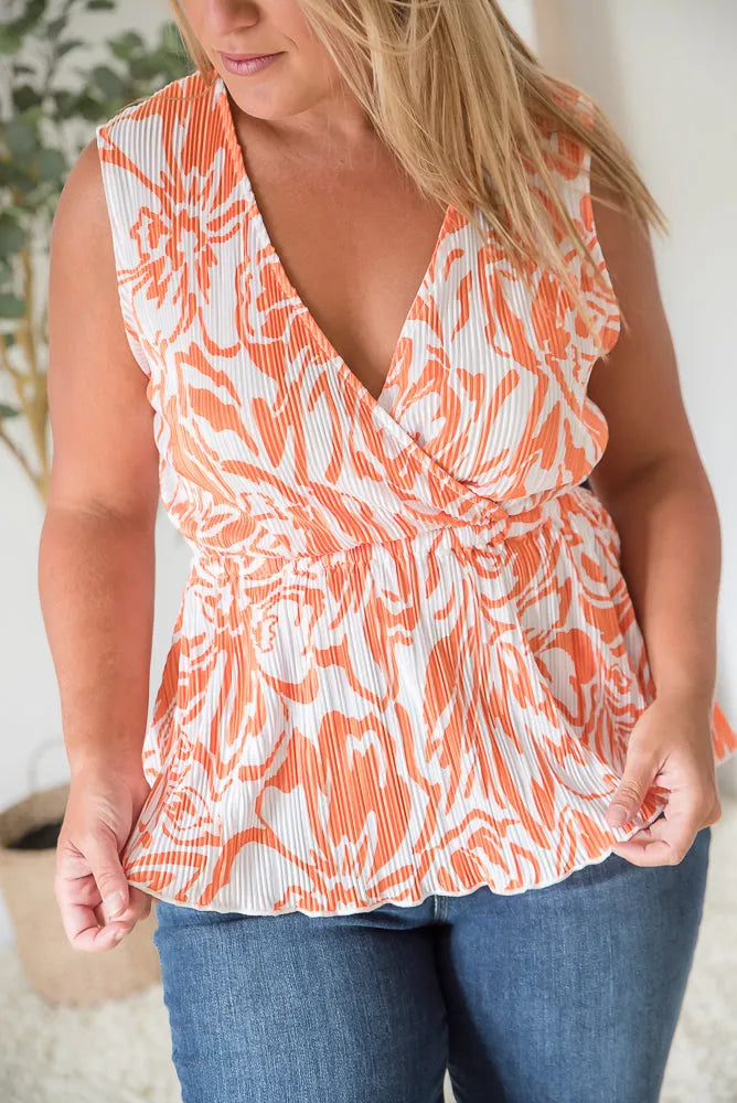 The Orange Swirl Sleeveless Top